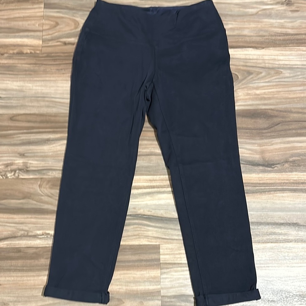 J Jill Pants Women Small Petite Wearever Collection Navy Stretch Cuff Ankle